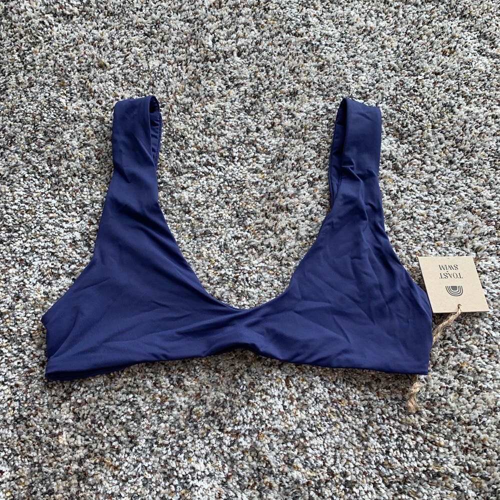 Toast Swim - XS Scoop Bikini Top in Royal blue
